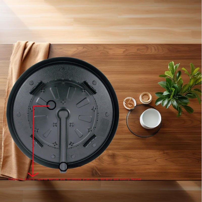 CHYIR Korean Style BBQ Grill Pan with Maifan Coated Surface Non-stick Smokeless Barbecue Plate for Indoor Outdoor Grilling 32x32cm - Image 2